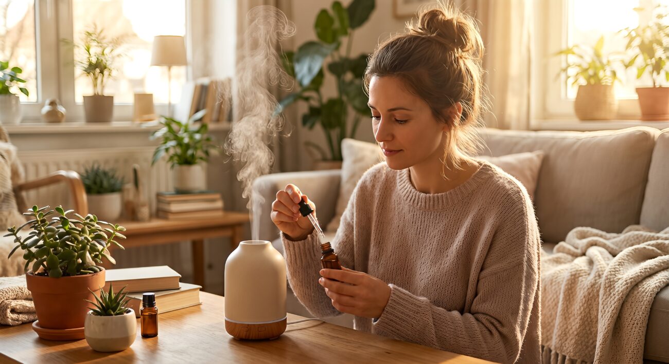 essential oil dropper with ultrasonic aroma diffuser